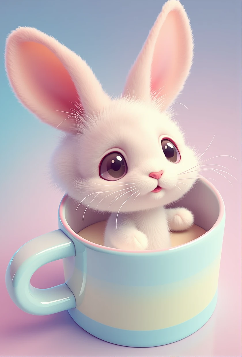 a fluffy cute white rabbit, rabbit with soft fur, adorable bunny, small bunny, pet rabbit, cute little animal, detailed fur texture, intricate fur details, high quality fur, detailed whiskers, big eyes, cute expression, innocent look, gentle and calm, sitting pose, natural lighting, warm lighting, soft focus, pastel colors, delicate details, detailed description, (best quality,4k,8k,highres,masterpiece:1.2),ultra-detailed,(realistic,photorealistic,photo-realistic:1.37)