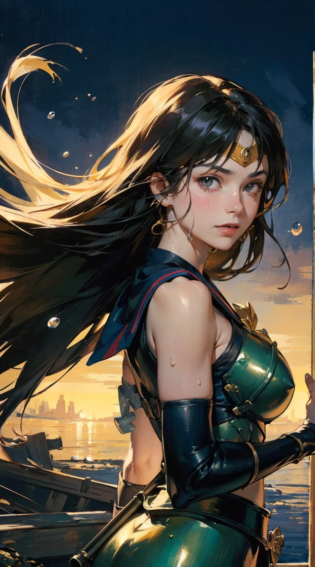 girl, sweat, medium breast, shy, detailed hand, looking at viewer, dynamic shadows, slight smile 8k,Realistic Skin Texture、Superrealism、Realistic Photo、A futuristic Japanese female soldier stands amongst rubble、Damaged moss green metal armor、Skull mark painted on armor、Painting of the unit and identification number、Peeling paint、Oil stains、Energy Rifle、fighting spirit、Detailed Description、Dynamic pose
Realistic portrait of the protagonist of the anime Sailor Moon (Super detailed,ultra high resolution,detailed background),((2D)),((flat color)),((colorful)),((floating colorful water)),1 girl,alone,looking at the viewer,break de camello,((ponerse en cuclillas)),looking back,