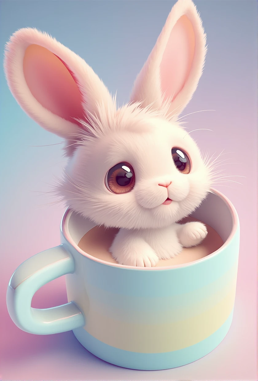 a fluffy cute white rabbit, rabbit with soft fur, adorable bunny, small bunny, pet rabbit, cute little animal, detailed fur texture, intricate fur details, high quality fur, detailed whiskers, big eyes, cute expression, innocent look, gentle and calm, sitting pose, natural lighting, warm lighting, soft focus, pastel colors, delicate details, detailed description, (best quality,4k,8k,highres,masterpiece:1.2),ultra-detailed,(realistic,photorealistic,photo-realistic:1.37)