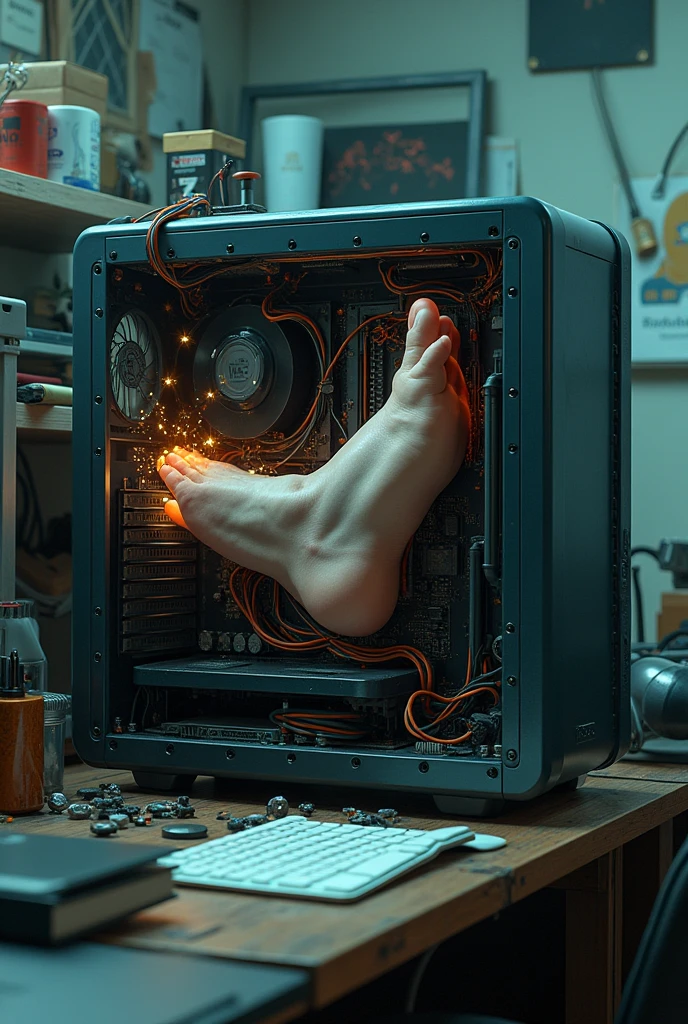 Foot hacking in a computer