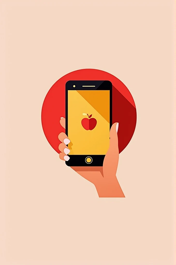 I need to redesign the logo of the phone application using red colors, yellow, black and white 