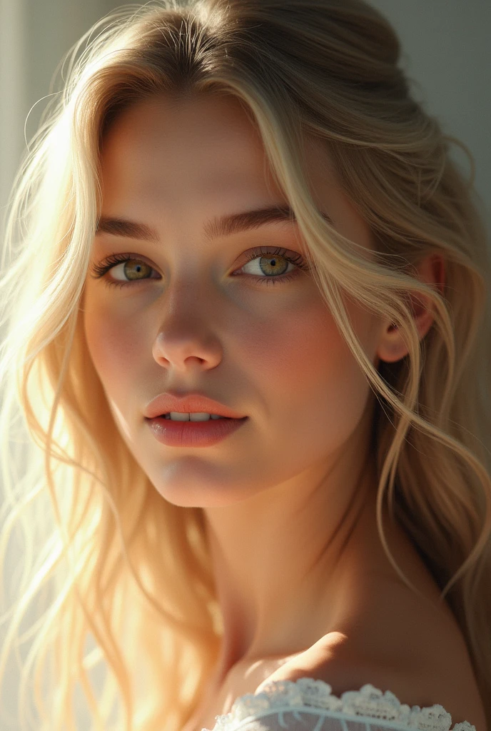 A blonde with brown eyes 