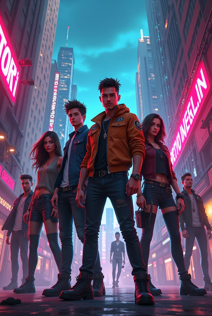 Make an image of me and my friends as if we were part of the boys universe