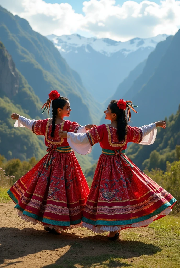bolivia cueca dances nice photo with nice landscape
