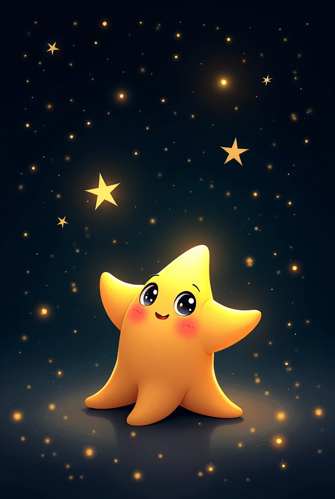 drawing of a cute star admiring other stars