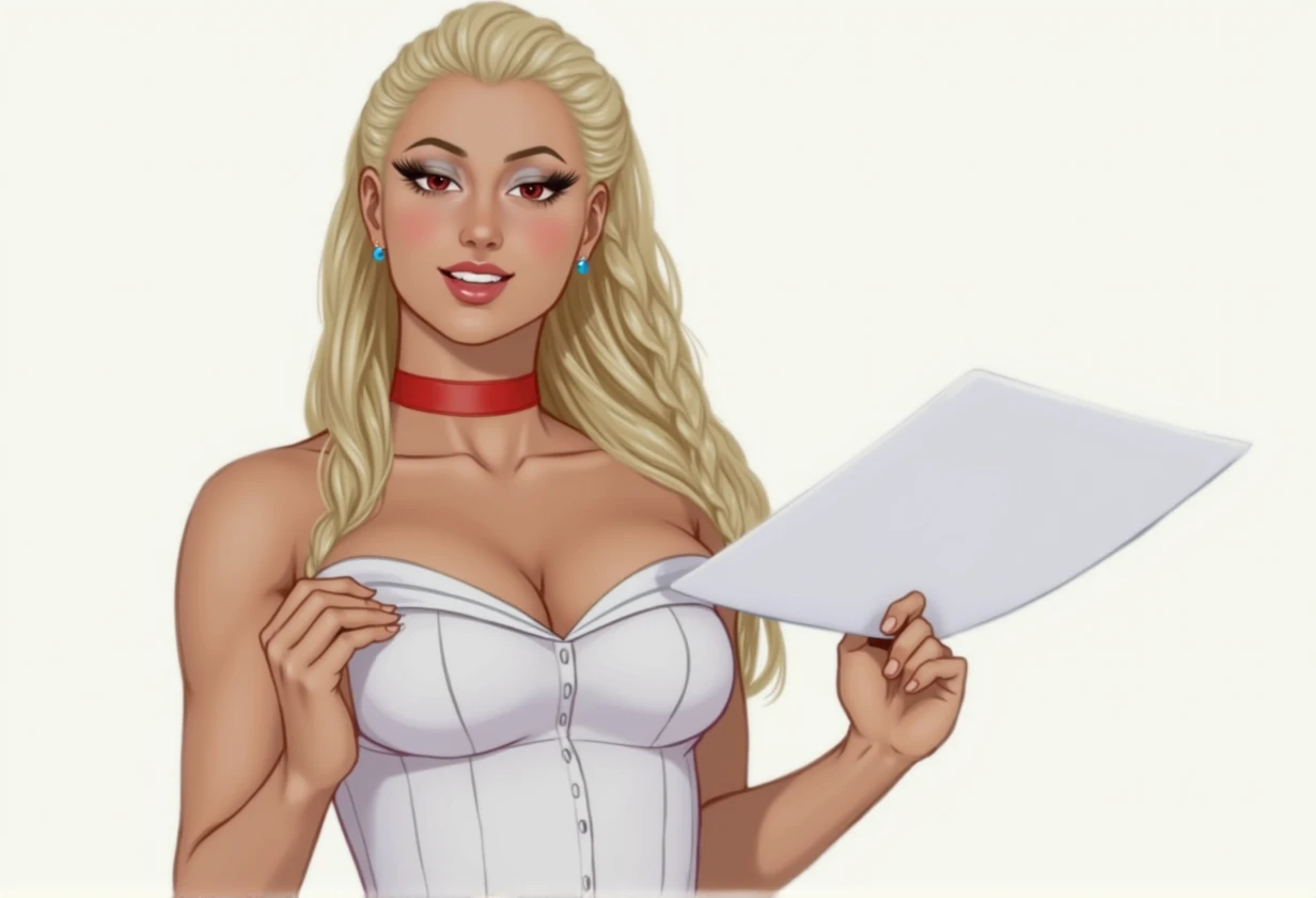 (masterpiece:1.2、Highest quality、Tmasterpiece)、1 female、alone、classroom、Day、stand、beauty、(blonde)、ponytail、Red eyes、(Oversized Sailor Suit:1.4)、(Dark Skin:1.4)、break、Big Breasts、Big Ass、Long sleeve、corset、Earrings、lipstick、(pantyhose:1.2)、choker、mini skirt、blush、Covered breasts、Bangs braids、(Thick lips:1.2)、Big nipples、(lactation through clothes:1.3)、(breast grab:1.3)