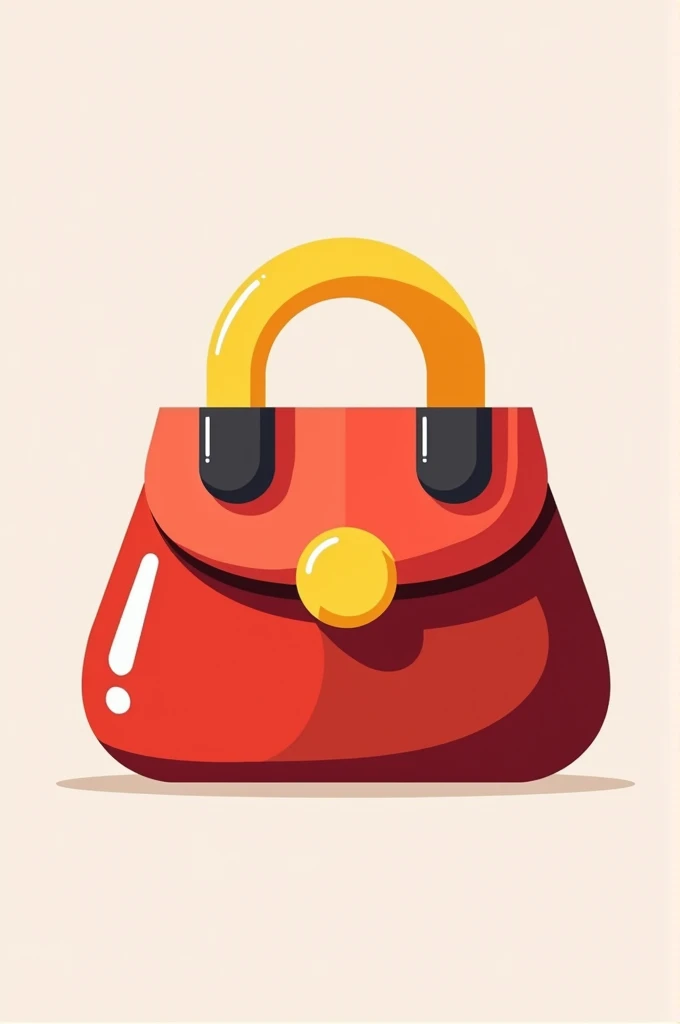 I need to redesign the logo of the calling application using red colors, yellow, black and white handbag shaped phone