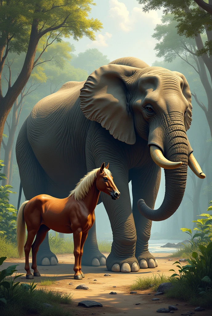 Horse and elepehant