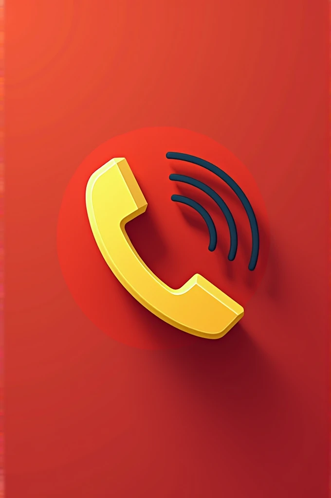 I need to redesign the logo of the calling application using red colors, yellow, black and white phone made with lines and circles