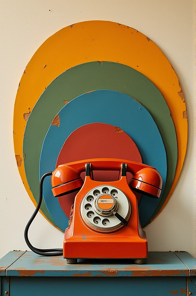 Analogue telephone made of circles 