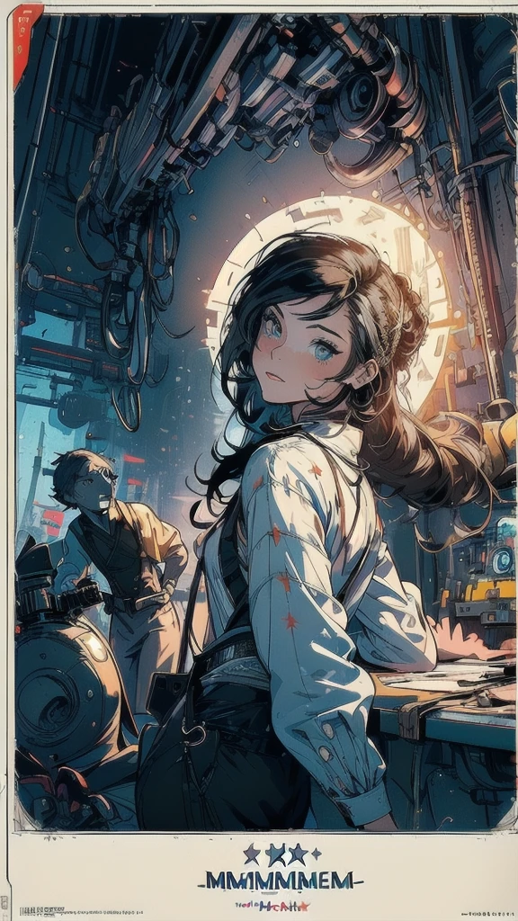 (((masterpiece, highest quality))),(((solo:1.2))),(((1girl:1.2))),32k wallpaper, very detailed, poster, vintage science fiction,(((((geometric cinematic movie poster))))), (bauhaus), shape,(((abstract))),(mid century modern),movie poster,(((((portfolio))))),(((((Close-up))))),(((((bust up))))),((((more various angle)))),(((highlight))),((((heterochromia)))),(((complete. detailed face))),(((Extremely talented))),(((((most complecated machine))))),(((((unlimited mechanic Workaholic))))),(((Absolutely detailed Mighty machines background))),((((phenomenal dynamic poses))))