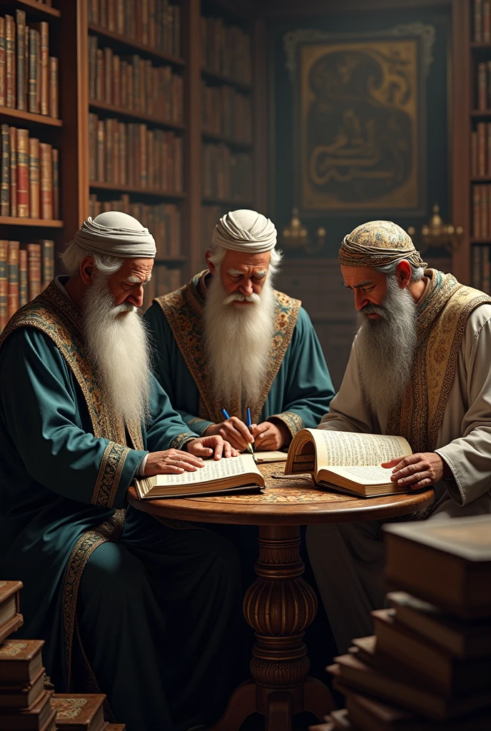 3 Islamic scholars they learn with many books