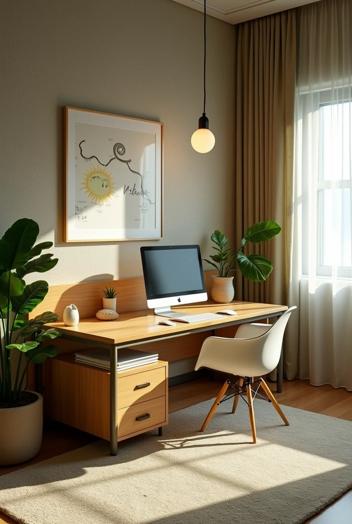 Create an eco-friendly rest area for graphic designers, ergonomic ,safe .