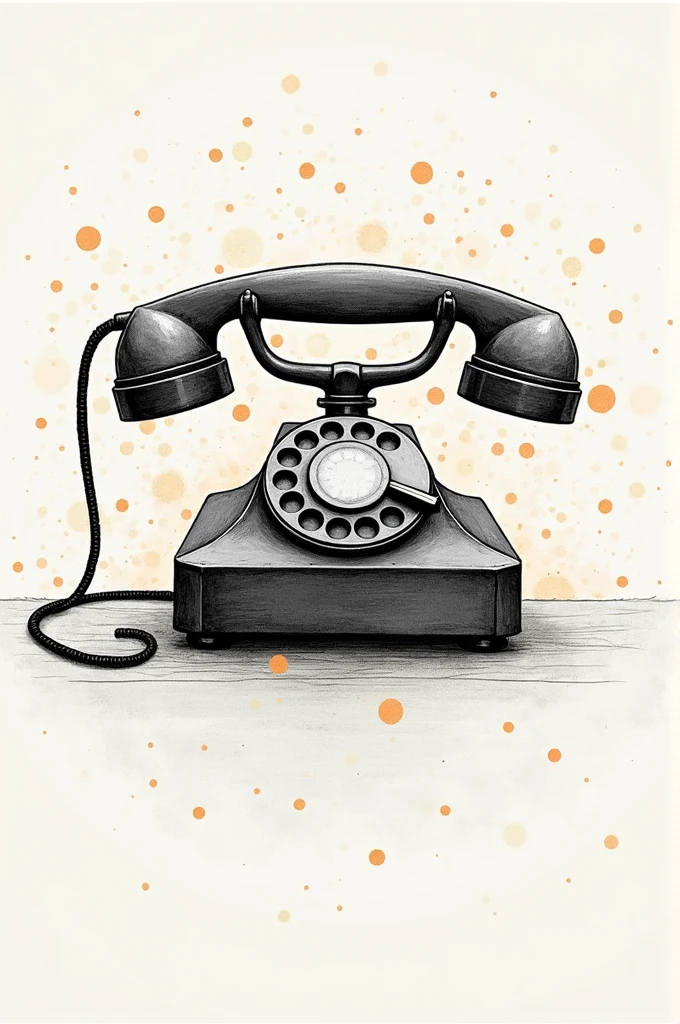 Analogue telephone made with circles simple drawing