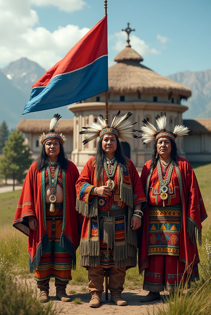 Would you make a Mapuche institution of presidents with the Mapuche flag and solve the government building but ruka?