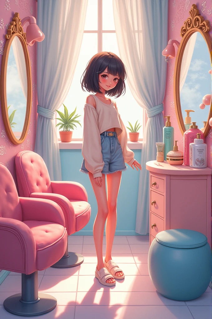 Beauty Salon girl Anime-style illustrations