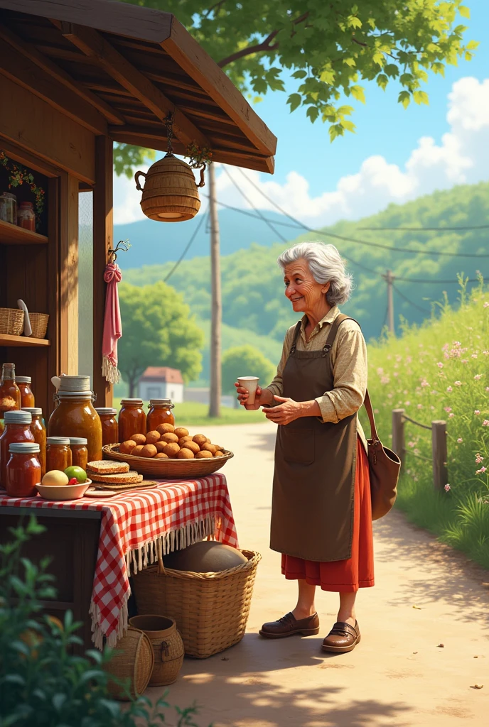 Auntie selling things