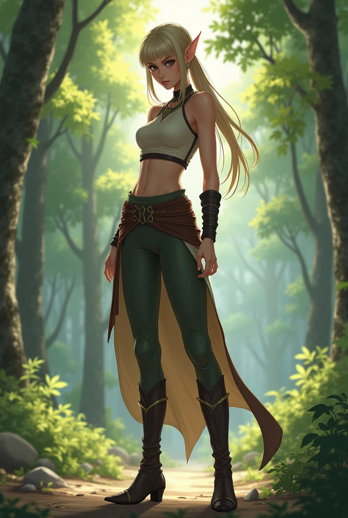 avatar of a female elf with a serious look anime