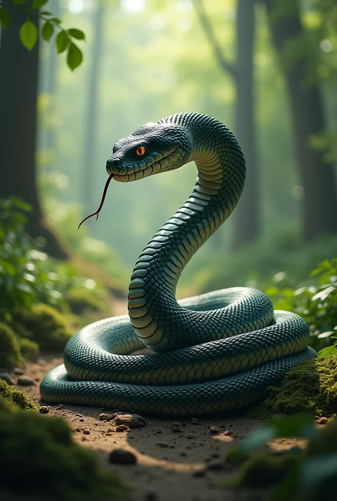 A snake studying 