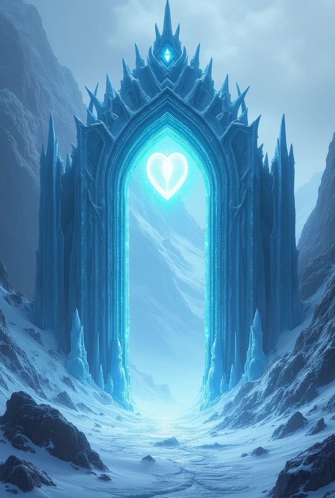 Ice gate with a heart inside