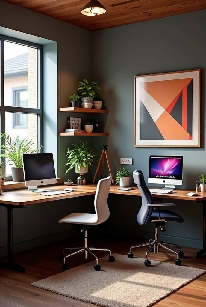 Create the best graphic designer office ever with multiple desks