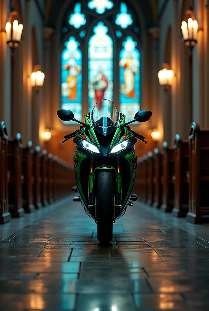 Kawasaki zx6r in church