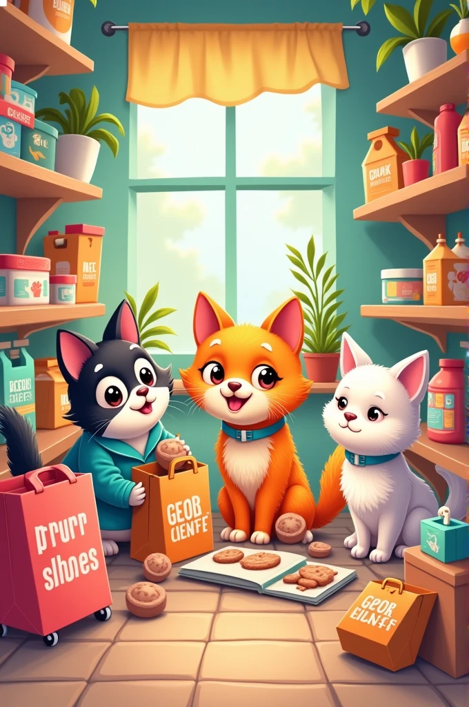 Make a cover photo for my Facebook page pet supplies with a name "purshopee"