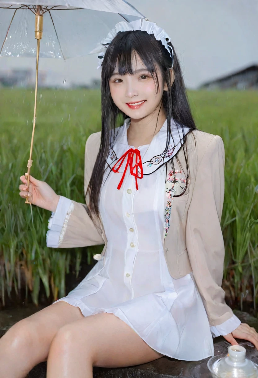 ((64k,Ultra-high resolution,Ultra high quality,masterpiece,Hyperrealistic,Young and adorable, beautiful, young, adorable,16 years old〜20 year old girl,young woman,Full body photo,Full body angle,Whole Body Ezbian,Surreal,Very detailed:1.3,Ultra-realistic:2.5)),Cute smile,Adorable smile,nice smile,Baby Face,A Cup〜D Cup Size Breast,Straight Long Hair,Black Hair,Sitting,Cute face,Glowing Skin,Glossy face,Beautiful body,concentrated,((field,Rain),((High school girl blazer,Transparent exy maid outfit,Sister dress with embroidered collar,Wear a shrine maiden's costume and roll up your mini hakama.,Aircraft Cabin Attendant Uniform,Aircraft Stewardess Uniform)),((Seamless Ultra-thin All-through Pantyhose,Ultra-thin seamless pantyhose, sexy, all-through, beautiful legs, tights, sheer, pantyhose, women's)),single eyelid,Long legs,Thin legs,Beautiful hands and feet,Thin thighs,Nice thighs,((Ultra Micro Mini Skirt:1.2)):1.4,underwear simpleunderwear,((地面にSitting)),Water Lake,A prestigious European-style castle,Rose garden in the background,Bare shoulders,Low - Angle,((Face your body forward)),((Sitting position)),((Spread your legs and do the M-leg pose.)),Pull up one'My tight skirt,bangs,Beautiful legs,((Wearing girl's panties:1.3)),((Girl panties exposed:1.3)),((Japanese women who still retain their beautiful youthfulness,A European woman who still retains her beautiful youthfulness)),With a young body,((Turn your skirt inside out)),Please show me your pants,White panties,Take off your panties,((White pantiesでパンティーを見せます)),((She puts her hand inside her panties and masturbates)),String Pantiesティー,((I'll pull up my skirt and show you my underwear)),Exposed panties,White panties,String Pantiesティー,Sexy panties,((Nipples are visible through the)),Slim waist,((String PantiestPanties Women's Shorts,See-through ladies' shorts,String PantiesレースtSexy back,String PantiesツレディースtExtreme back)),((See-through sexy bra,Extremely see-through braーショーツ,Extremely see-through bra)),((Panties are visible)),1 girl,Iris,Black Hair,Nice ass,((See-through shorts and bra)),((The wind blew and flipped up her skirt, revealing her panties)),((A beautiful girl soaked in water))