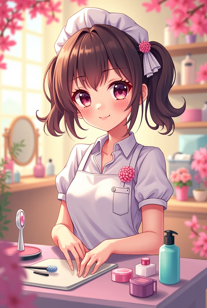 beautician　girl　cute　Anime-style illustrations