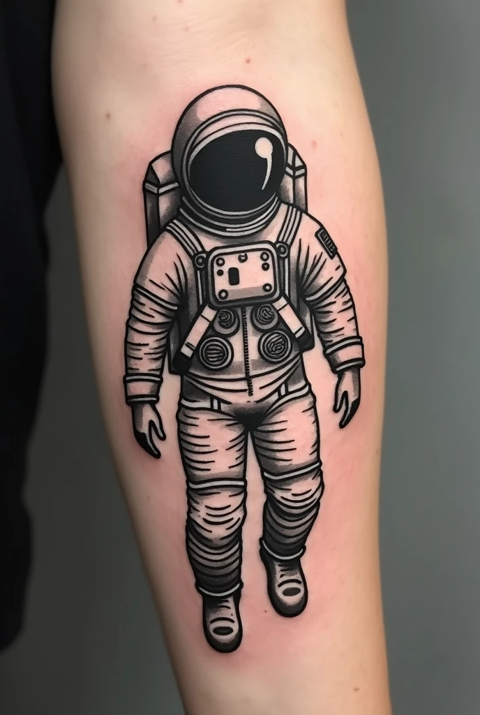 Please I would like unique and creative ideas for simplified astronaut tattoo designs 