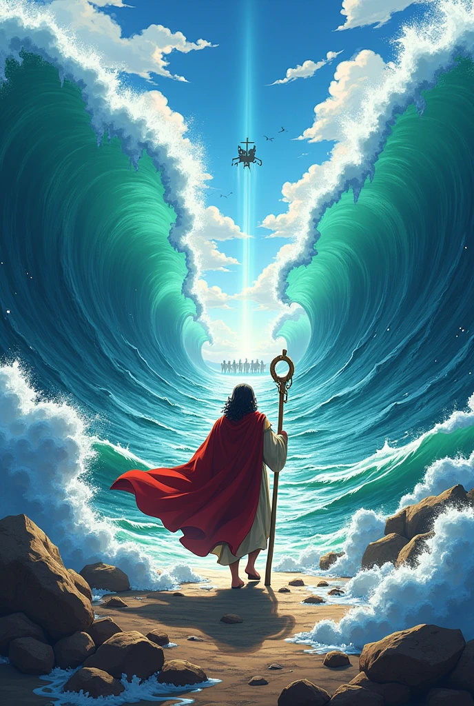Moses parts the sea anime