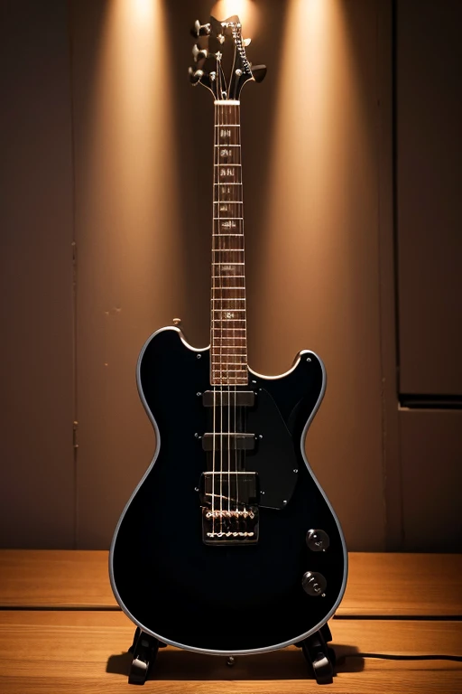 Anime Style　Dark Room　speaker　Electric guitar　computer
