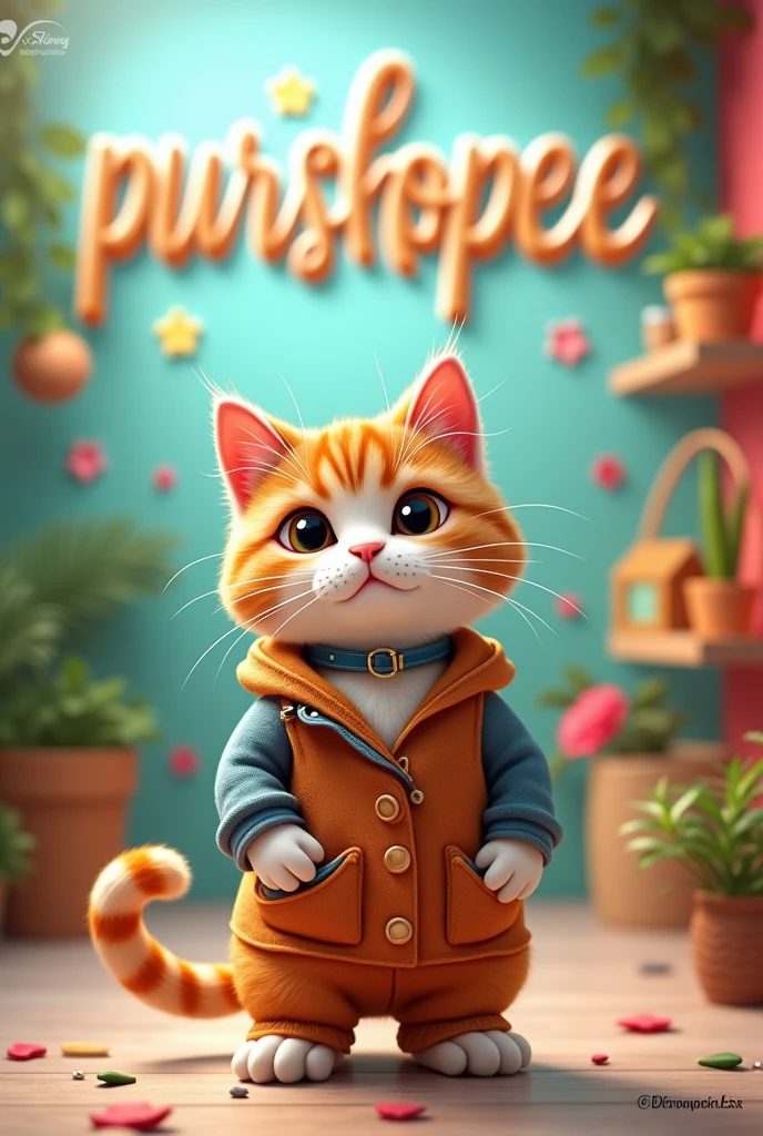 Make a cover photo for my Facebook page pet supplies with a name "purshopee"