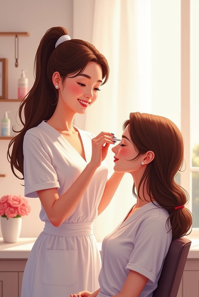 beautician　girl　clear　An illustration