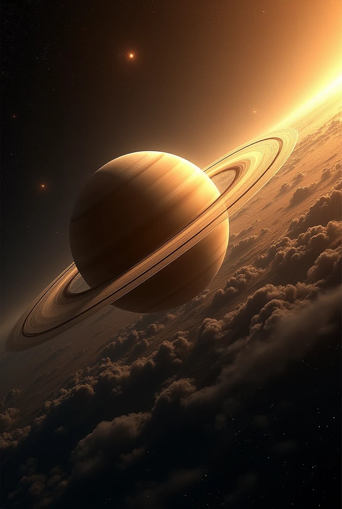 A great background of Saturn and stars