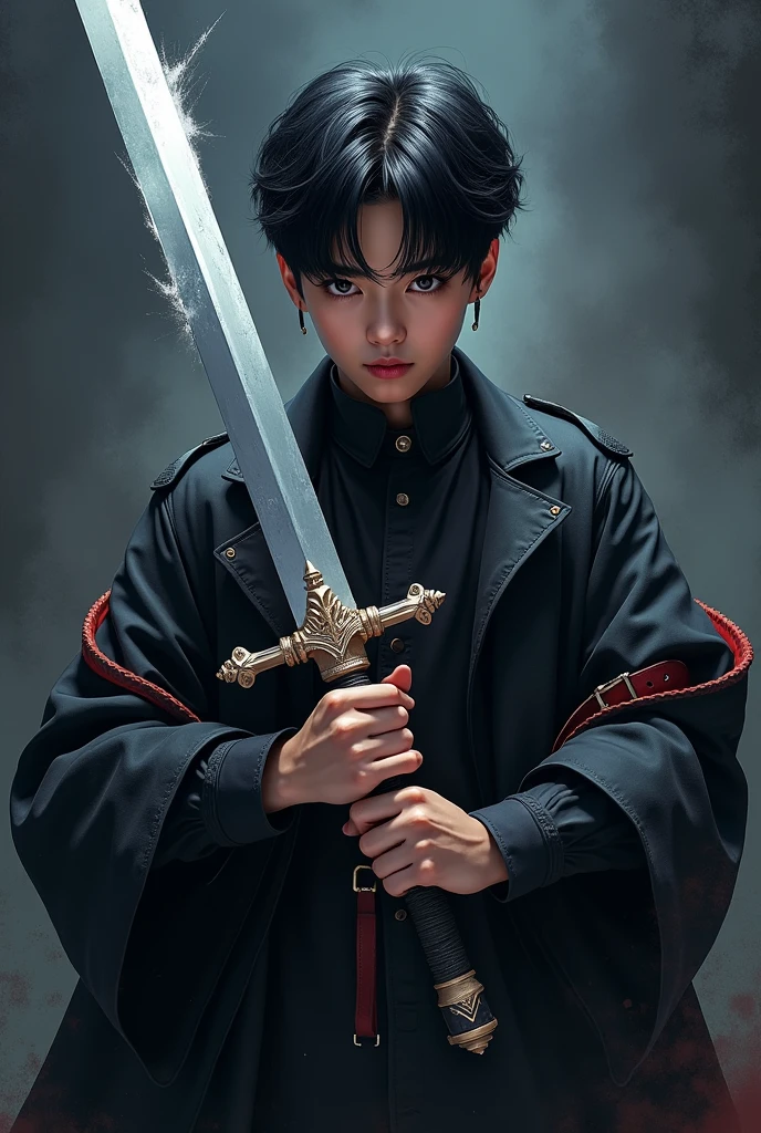 BTS's Jungkook holding a buster sword