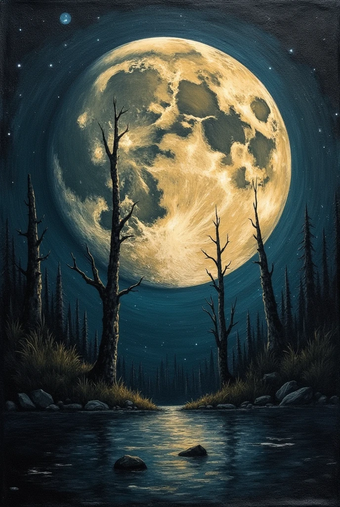 the moon, Artwork inspired by Dave Mckean, intricate details, oil painted
