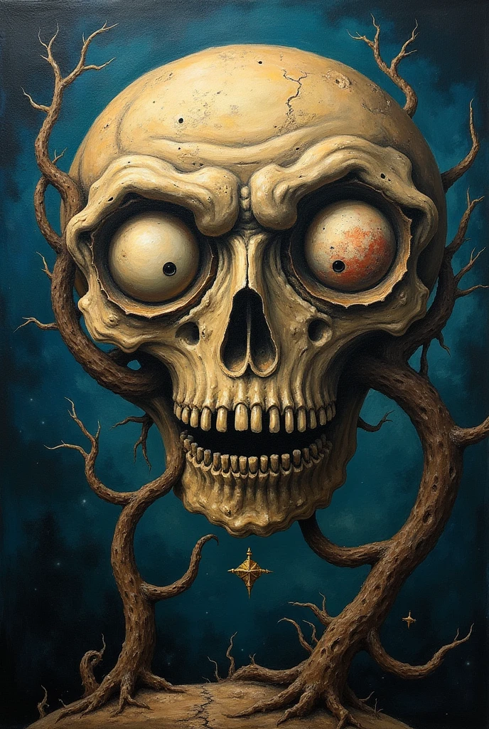 the moon, Artwork inspired by Dave Mckean, intricate details, oil painted, surreal bizarre, cubism, high quality