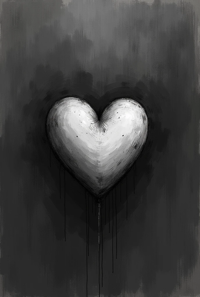 A minimalistic heart draw with pen but its kind of nostalgic, it feels like it needs love and it's surrounded with a dark aura, it needs to feel alive