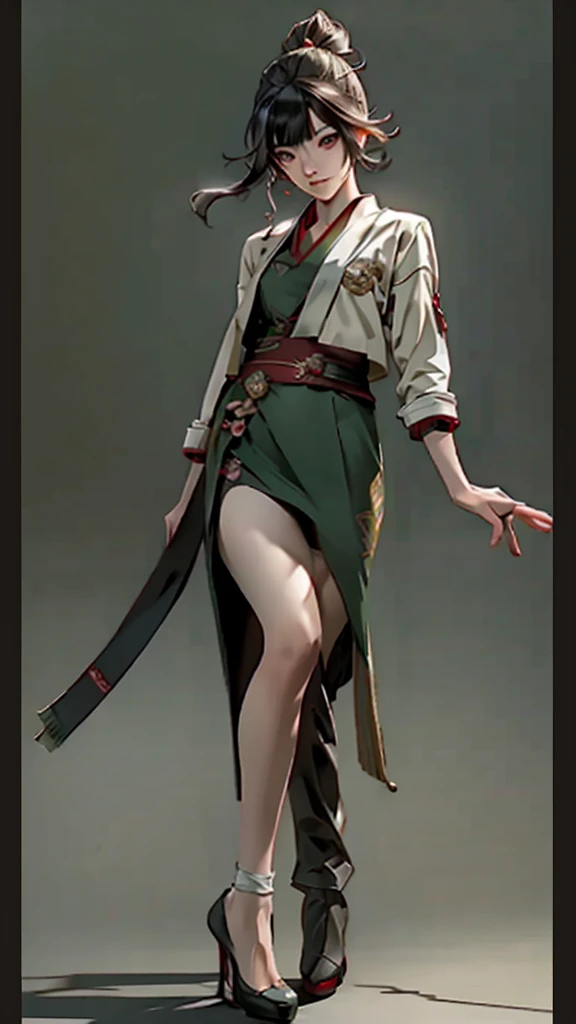 Jinmori,god of highschool,Cool and elegant kicking stance,Realistic,Fantasy digital art