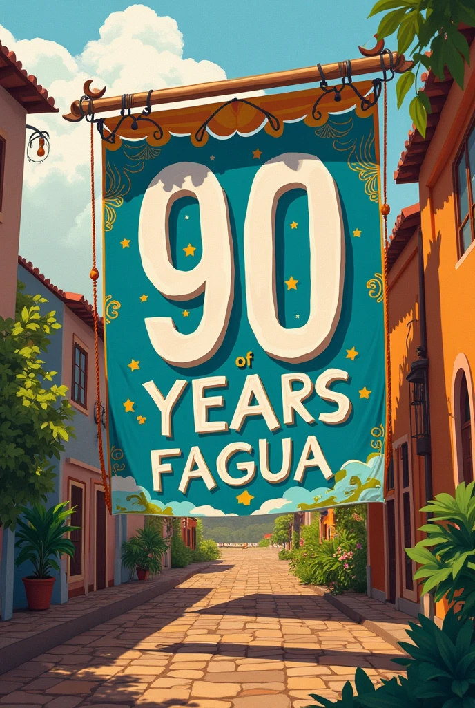 A banner that says 90 years of fagua
