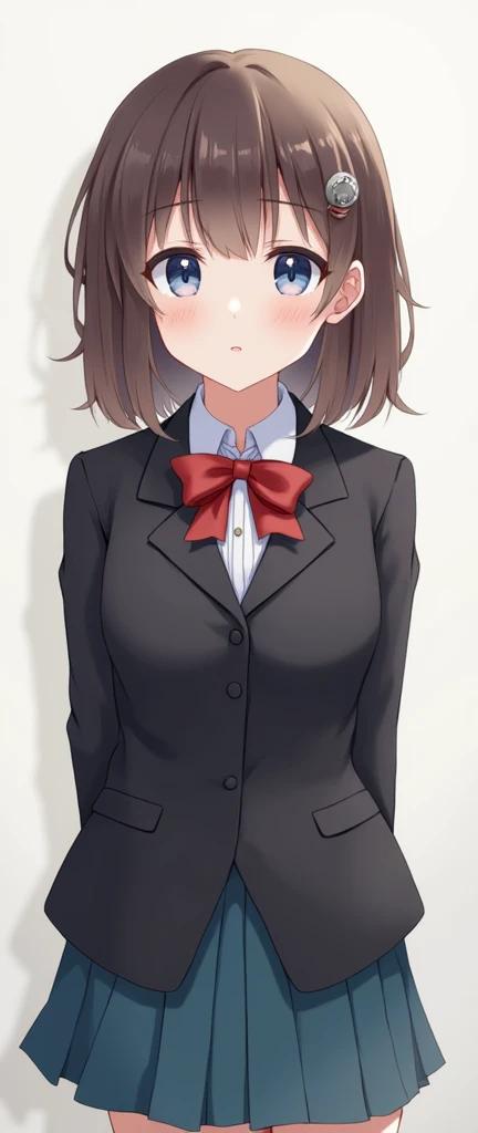 One girl, School Blazer,skirt,cute,beautiful girl,ribbon,Quiet,Innocence