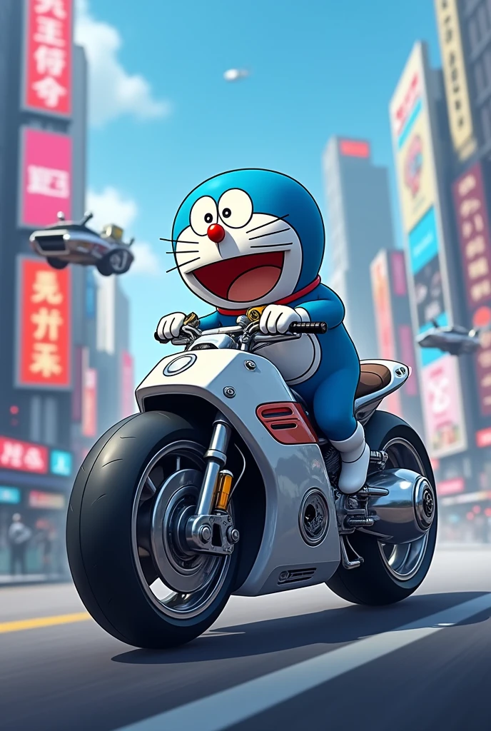 Doraemon en moto Kahuasaki