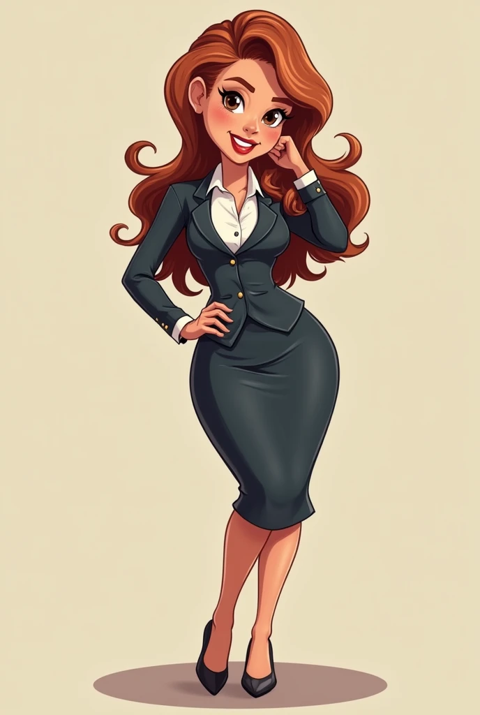 I want a secretary dressed in a cartoon style 

