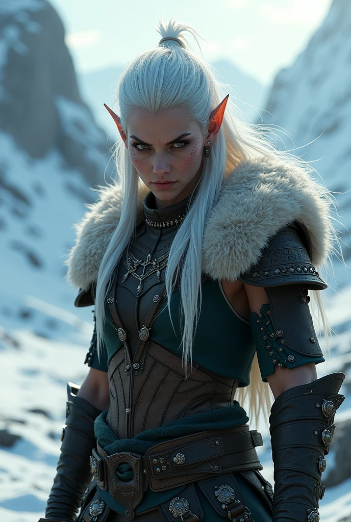 nordic elf white hair bloodthirsty look avatar