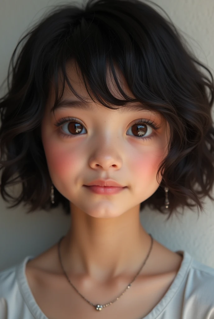 make a beautiful indonesian girl 15 yh short wavy dark hair long face big brown round eyes small pale full choppy lips short straight thick eyelashes thick angeled eyebrows short crooked teeth cold pale skintone
