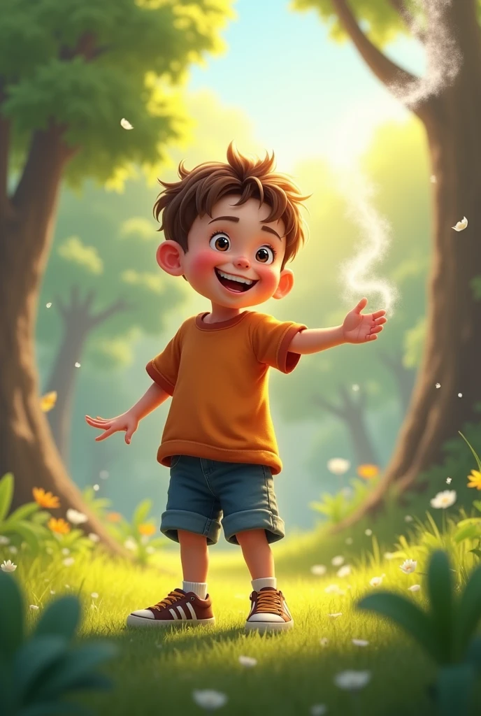 Boy farting in the air
