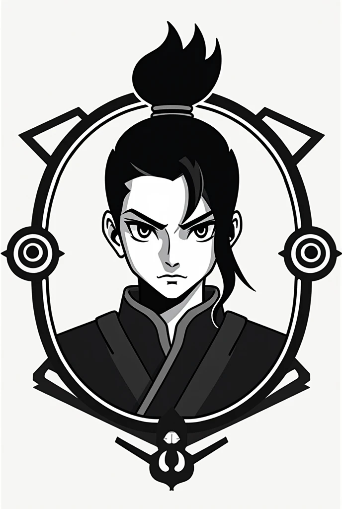 Zuko avatar logo barber shop black tones