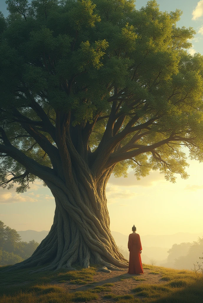 Write a story from the perspective of the Bodhi tree, witnessing Buddha's enlightenment and the subsequent centuries of pilgrims.