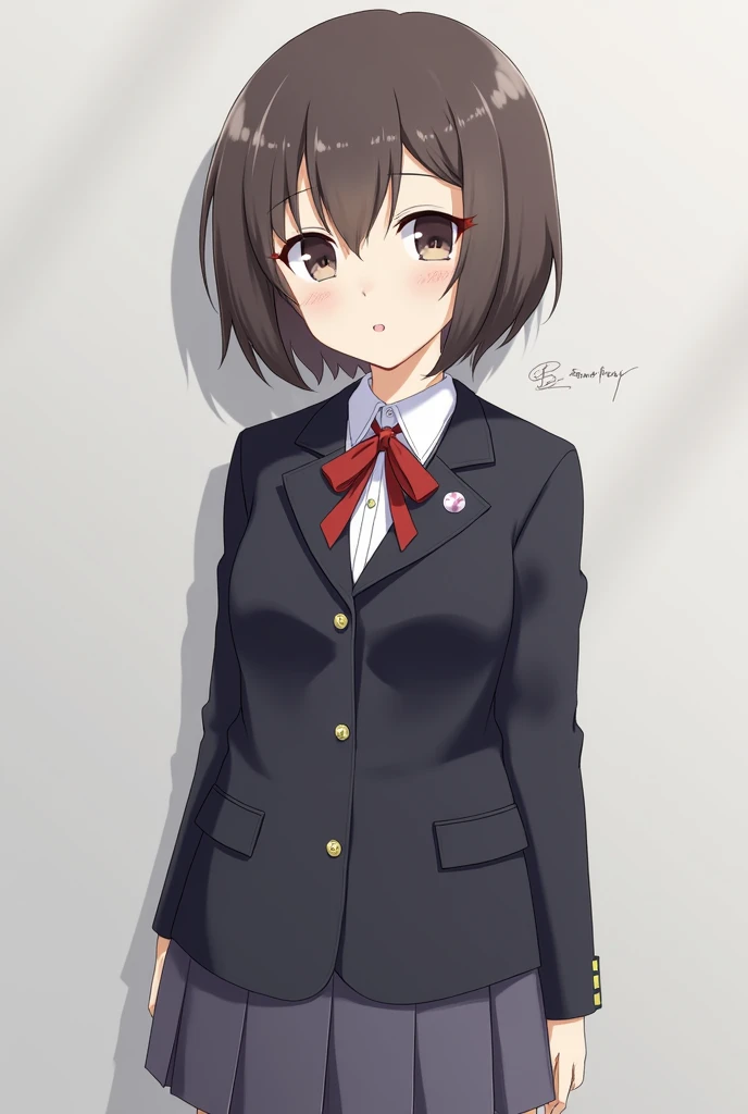 One girl, School Blazer,skirt,cute,beautiful girl,ribbon,Quiet,Innocence,Obedience,Open the front buttons of your blazer